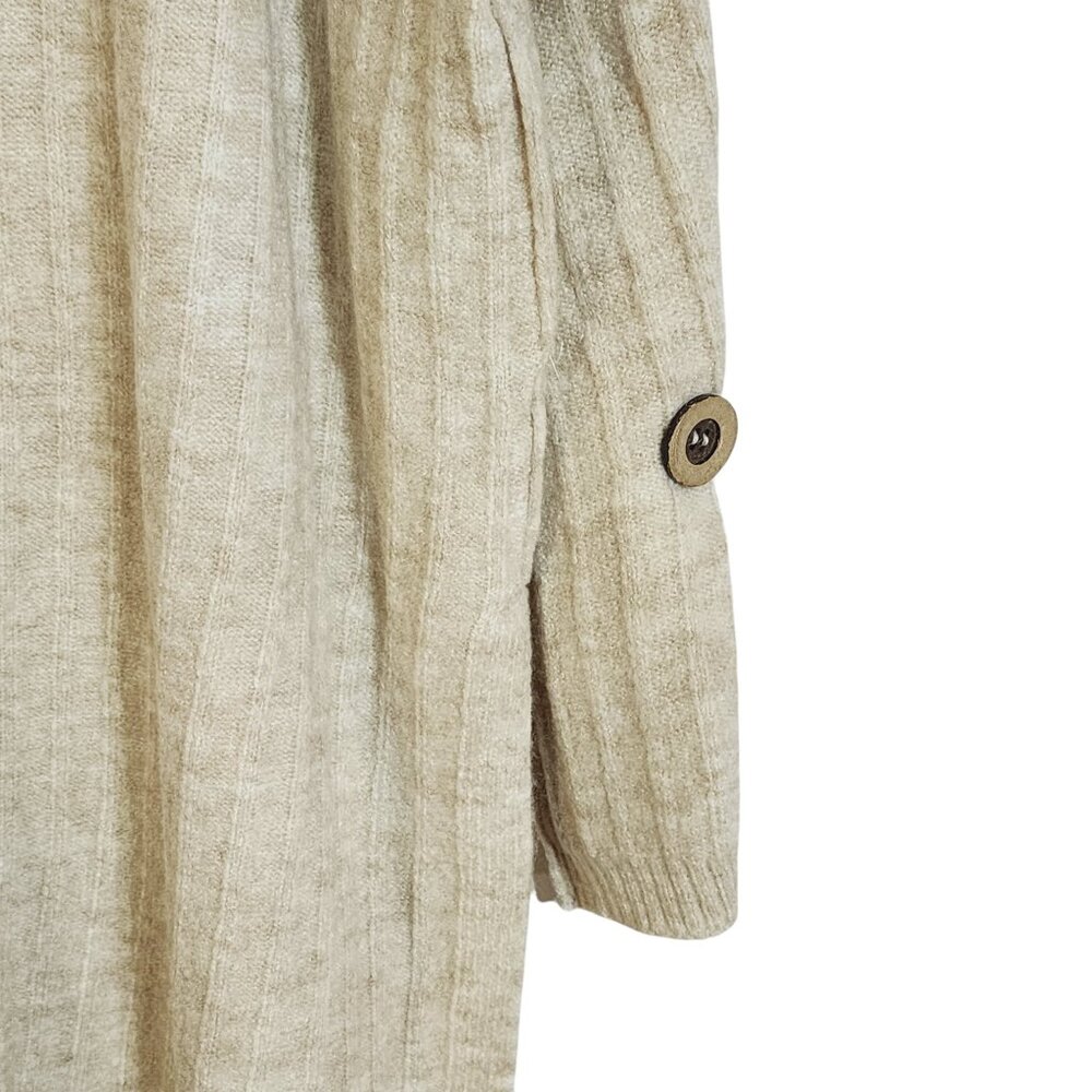 Free People New Around the Clock Pullover Ribbed Knit Sweater in Oatmeal Size XS - Picture 11 of 13